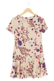 Vorschaubild 1 von Damen Freizeitkleid Gr. 32/XXS Blumenmuster Beige
