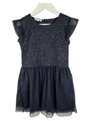 Vorschaubild 1 von Mädchen Festkleid Tüll Spitze Blumenmuster Blau Gr. 116 6Y