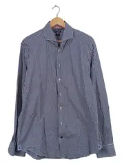 Vorschaubild 1 von Herren Business Hemd Karo Fitted Tailored Gr. 44 Blau