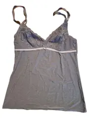 Vorschaubild 1 von Unterhemd Damen Gr. 36 Grau Spitze Top Camisole