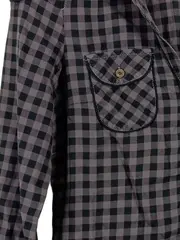 Vorschaubild 3 von Damen Blusenkleid Tunika Karo Langarm Gr. 36 S Grau Casual