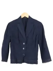 Vorschaubild 1 von Damen Leichte Jacke Gr. 36/S Blau Leinen Business Casual Klassisch