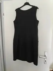 Vorschaubild 2 von Businesskleid Damen Grau Ärmellos Viskose Wolle Gr. 38 M