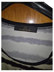 Vorschaubild 4 von Damen T-Shirt Gr. 44 Gestreift Krone Strass Beige Schwarz