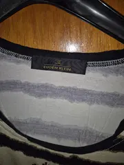 Vorschaubild 6 von Damen T-Shirt Gr. 44 Gestreift Krone Strass Beige Schwarz