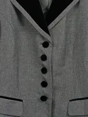 Vorschaubild 4 von Damen Blazer Gr. 40 Grau Samt-Kragen Knöpfe Klassisch