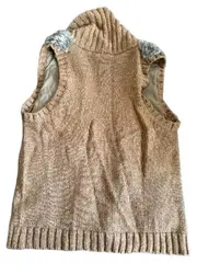 Vorschaubild 2 von Damen Fellweste Gr. 38 Braun Casual Zopfstrick