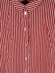 Vorschaubild 4 von Bluse Damen Gr. 40 Rot Weiß Gestreift Kurzarm Viskose