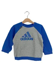 Vorschaubild 1 von Baby Sweatshirt Gr. 86 Grau Blau Raglan Logo Pullover