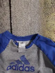 Vorschaubild 3 von Baby Sweatshirt Gr. 86 Grau Blau Raglan Logo Pullover