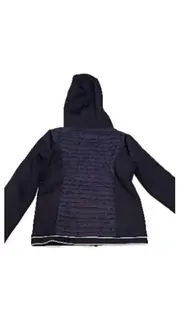 Vorschaubild 4 von Steppjacke Damen Kapuze Reißverschluss Strukturmuster Blau Gr. 34 XS