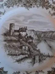 Vorschaubild 2 von Wandteller Schloss Porzellan 19cm Braun Traditionell