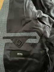 Vorschaubild 2 von Herren Anzug Sakko+Hose kariert grau Gr. 48 Wolle Business