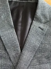Vorschaubild 3 von Herren Anzug Sakko+Hose kariert grau Gr. 48 Wolle Business
