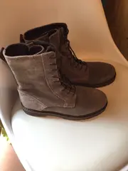 Vorschaubild 3 von Damen Stiefelette Gr. 38 Grau Casual Schnürstiefel