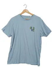 Vorschaubild 1 von Herren T-Shirt Good Vibes Print Hellblau Gr. XL Baumwolle