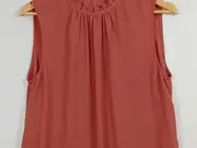 Vorschaubild 2 von Damen Top Shirt Kräuselkragen Gr. 40 Orange Feminin Polyester