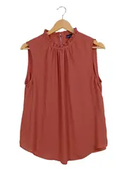 Vorschaubild 1 von Damen Top Shirt Kräuselkragen Gr. 40 Orange Feminin Polyester