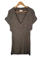 Vorschaubild 1 von Damen Pullover Strickmuster Zopfmuster Lochmuster Grau Gr. S Wolle