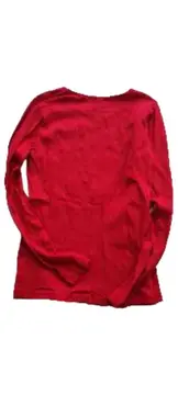 Vorschaubild 3 von Mädchen Langarmshirt Gr. M rot Print Motiv Baumwolle Casual