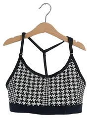 Vorschaubild 1 von Damen Sport BH Pepita-Muster Schwarz Weiß Gr. S Racerback