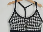 Vorschaubild 5 von Damen Sport BH Pepita-Muster Schwarz Weiß Gr. S Racerback