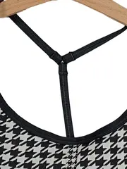 Vorschaubild 2 von Damen Sport BH Pepita-Muster Schwarz Weiß Gr. S Racerback