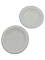 Vorschaubild 1 von Essteller 2er Set Porzellan Weiß Blau 22 cm Klassisch