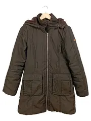 Vorschaubild 1 von Damen Winterjacke Kapuze gesteppt Braun Gr. 34 XS Freizeit
