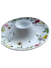 Vorschaubild 1 von Eierbecher Fleurs Sauvages Porzellan Blumenmuster Weiß Klassisch 13cm