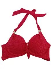 Vorschaubild 1 von Damen Bikini-Oberteil Rot Tierdruck Gr. 70B