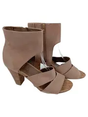 Vorschaubild 1 von Sandaletten Damen Gr. 38.5 Beige Elegant Modern Reißverschluss Cut-Outs