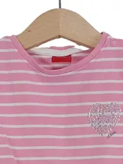Vorschaubild 3 von Mädchen Kleid Gr. 86 Rosa Gestreift Herz Glitzer Sommer