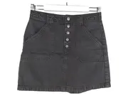 Vorschaubild 1 von Jeansrock Minirock Damen Gr. S Grau Ultra High-Rise Knopfleiste
