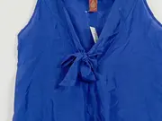 Vorschaubild 2 von Damen Bluse Seide Blau Einheitsgröße Schleife SF044D Top Shirt