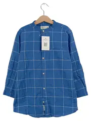 Vorschaubild 1 von Boys Karo Hemd Langarm Jungen Gr. 140 Blau Weiß Leinen