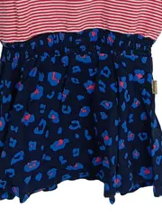 Vorschaubild 5 von Mädchen Kleid Set Shirt Rock Gr. 104 Streifen Leopard Rot Blau