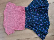 Vorschaubild 6 von Mädchen Kleid Set Shirt Rock Gr. 104 Streifen Leopard Rot Blau