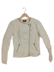 Vorschaubild 1 von Damen Kunstlederjacke Bikerjacke Beige Gr. 34 XS Urban Style