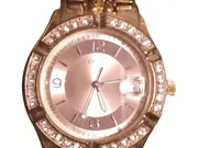 Vorschaubild 3 von W0143L3 Damen Armbanduhr Gold Elegant Strass Edelstahl 14cm