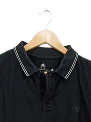 Vorschaubild 4 von Denim Poloshirt Herren Gr. M Schwarz Kurzarm Baumwolle