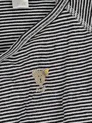 Vorschaubild 2 von Baby Body Langarm Gr. 74 Schwarz Weiß Gestreift Wickelbody
