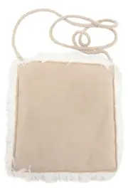 Vorschaubild 2 von Kinder Umhängetasche Beige Stoff Kunstfell Blumen Casual