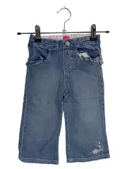 Vorschaubild 1 von Baby Mädchen Jeans Hose Gr. 86 Blau Blumenstickerei