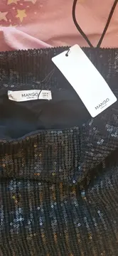 Vorschaubild 3 von Pailletten Kleid Damen Gr. 38/M Schwarz Elegant Party NEU