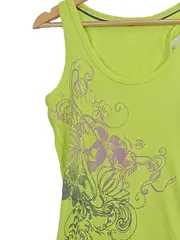 Vorschaubild 5 von EDC Damen Tanktop Shirt Gr. 38/M Grün Blumenmuster Casual