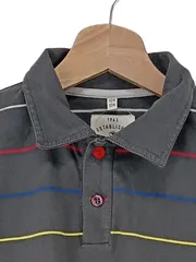 Vorschaubild 2 von Kinder Poloshirt Grau Gestreift Gr. 128/134 3/4-Arm Casual