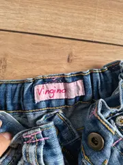 Vorschaubild 3 von Mädchen Jeans Regular Fit Gr. 98 Blau Baumwolle