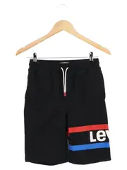 Vorschaubild 1 von LEVIS Kinder Sport Shorts Gr. 128 Schwarz Logo-Print Jungen Mädchen