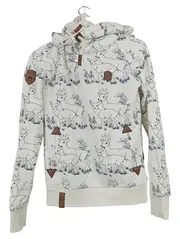 Vorschaubild 1 von Damen Kapuzenpullover Hirsch Print Gr. 36;S Weiß Casual